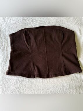 Gianni Bini Chocolate Brown Strapless Corset Top